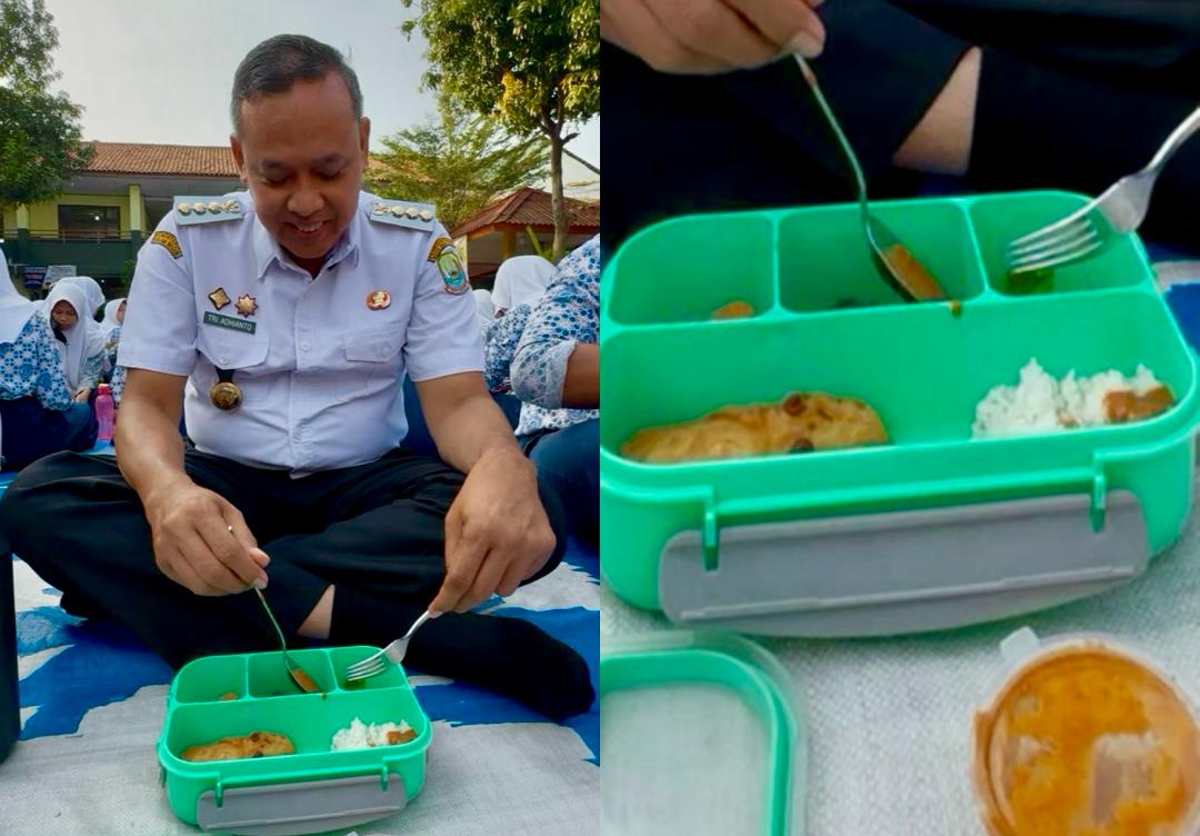 Bawa Bekal dari Istri, Wali Kota Bekasi Makan Siang Bersama Siswa SMPN 3